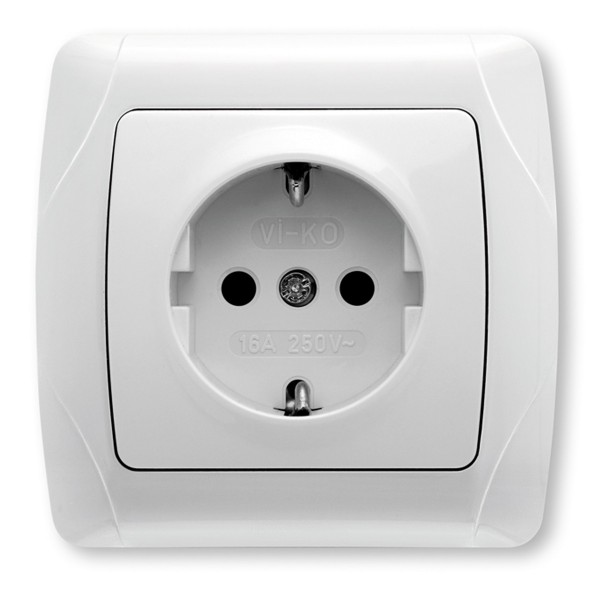 PRIZA SCHUKO SIMPLA 2P 16A 250V ALB