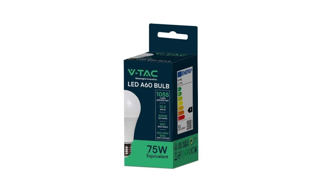 Bec led VTAC NEW A60 E27 10.5W lumina rece*TVLed - imagine 2