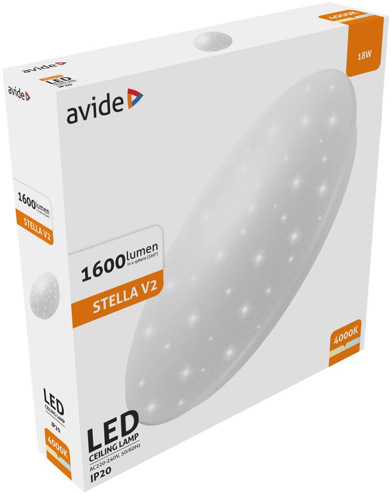 Plafoniera LED 18W 330*65mm NW 4000K Stella V2 Avide Oyster - imagine 2