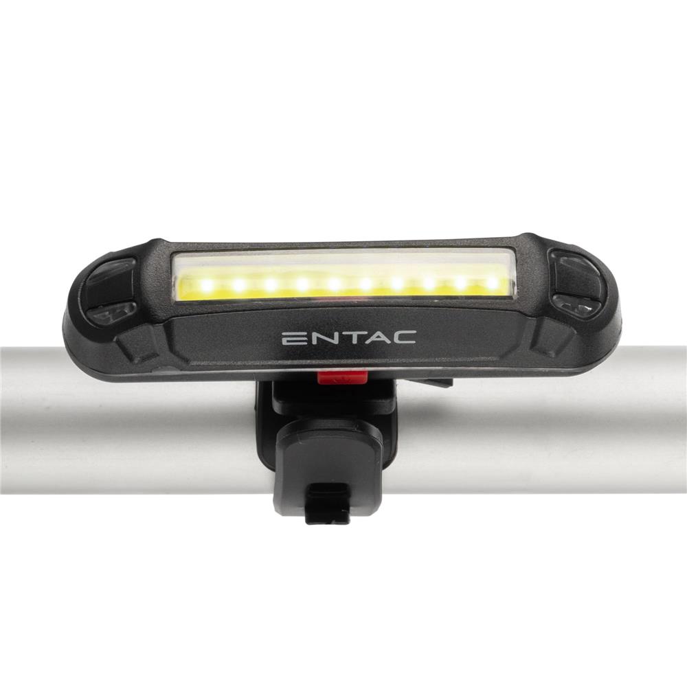 Lampa bicicleta reincarcabila plastic alb-rosu Entac - imagine 2
