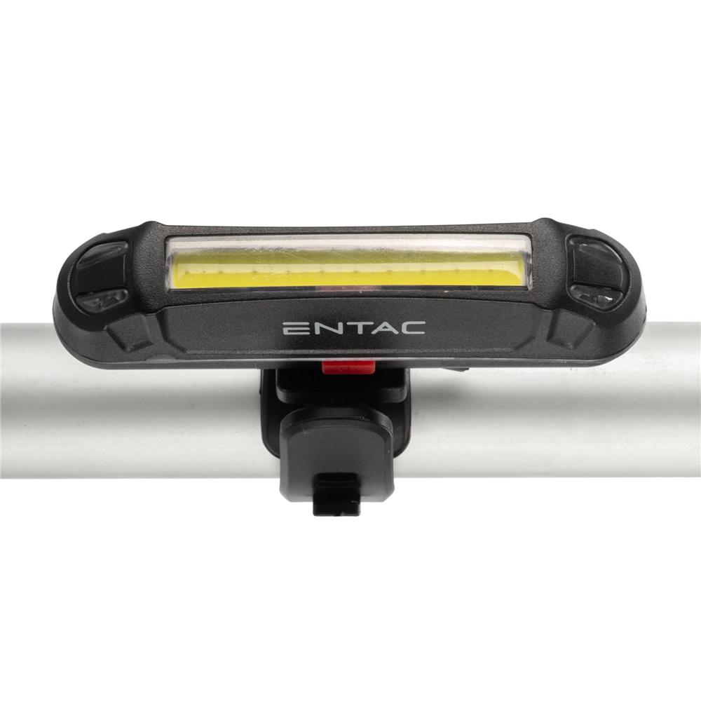 Lampa bicicleta reincarcabila plastic alb-rosu Entac - imagine 7