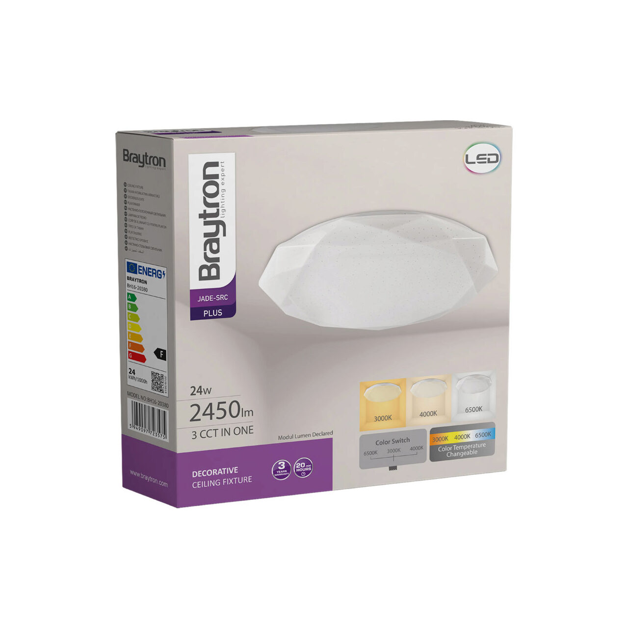 PLAFONIERA LED 24W 3in1 2380lm IP20 JADE SRC - imagine 3